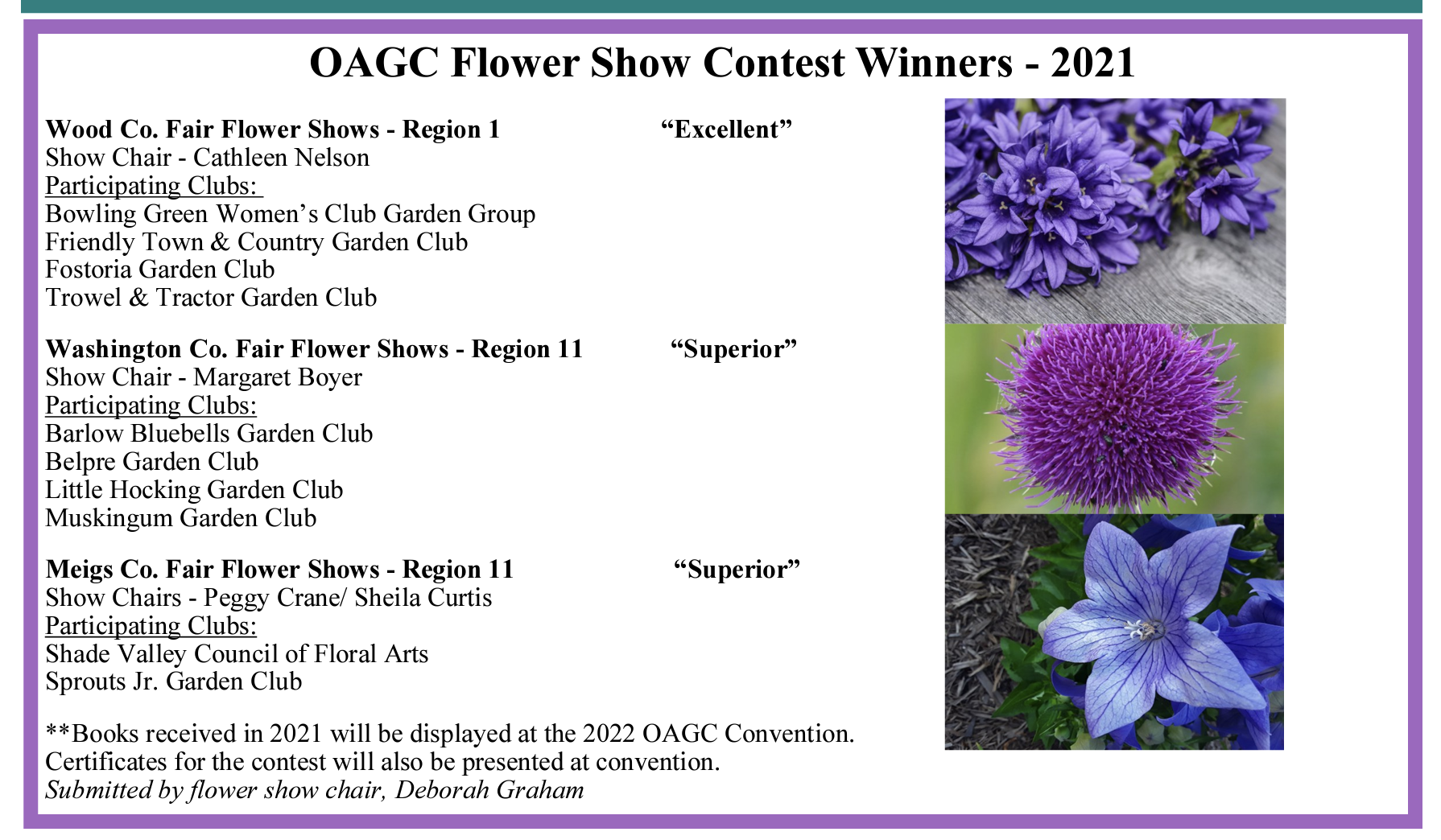2021 Flower Show Contest Book Winners